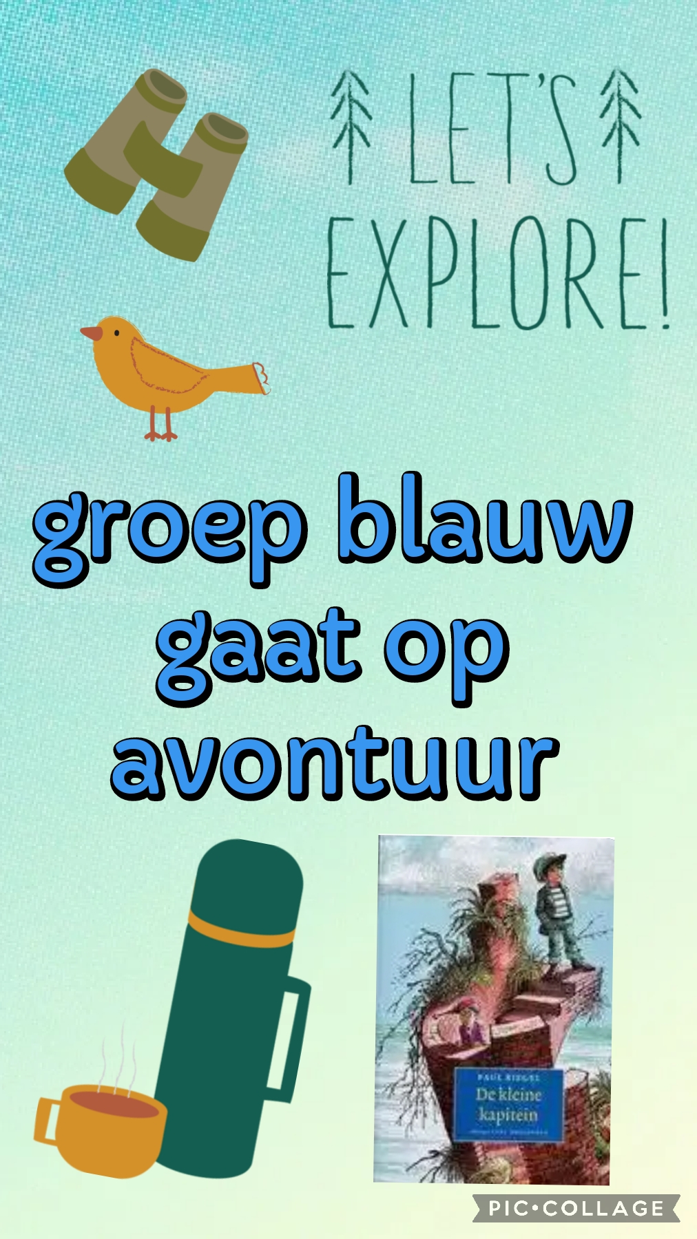 Groep blauw op schoolreis