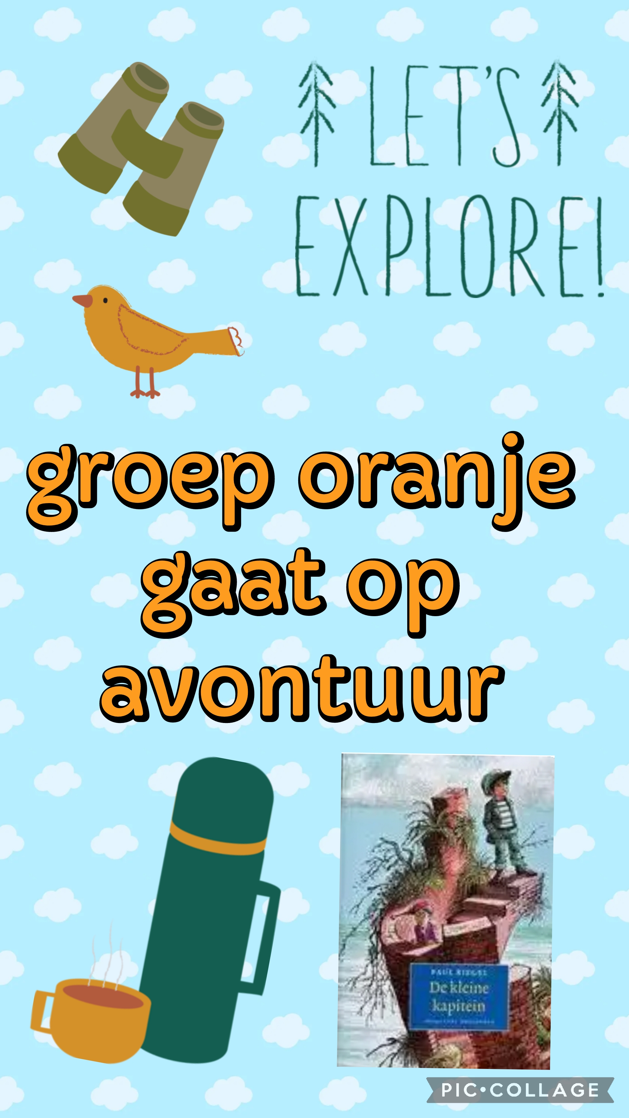 Groep oranje op schoolreis